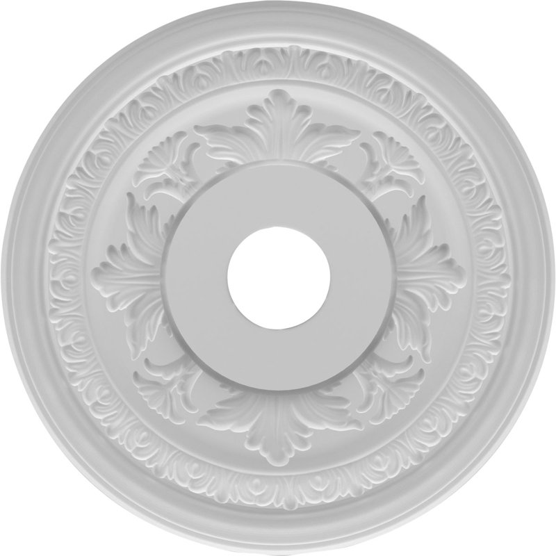 EnduraForm PVC Baltimore Thermoformed Ceiling Medallion, 19"OD x 3 1/2"ID x 1"P (Fits Canopies up to 7 3/4"), 19" OD, White