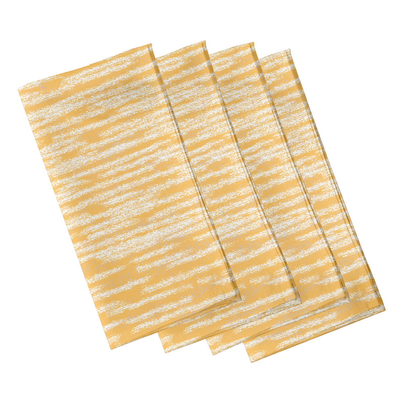 Luzia Polyester Abstract Square Napkin, Yellow
