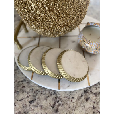 Wurth Marble Round 4 Piece Coaster Set