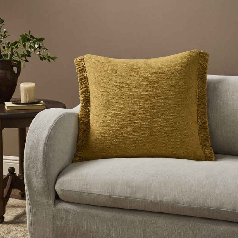 Coussin décoratif Magnolia Home par Joanna Gaines x Loloi Jett, Doré, Housse 22 po x 22 po avec duvet