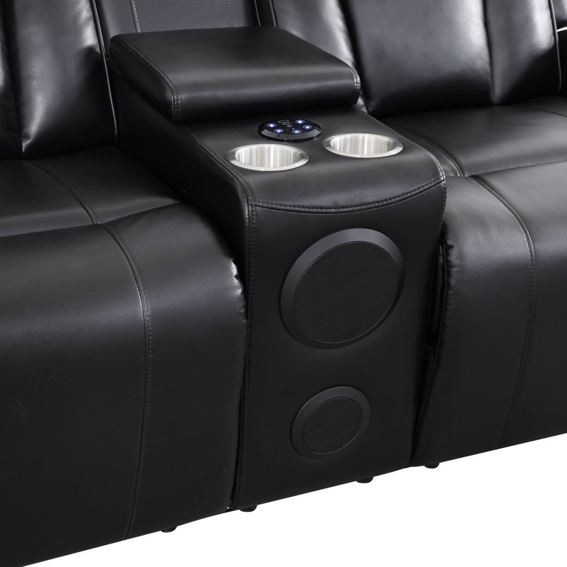 Ensemble de canapés inclinables électriques 2 pièces en similicuir haut de gamme pour salon