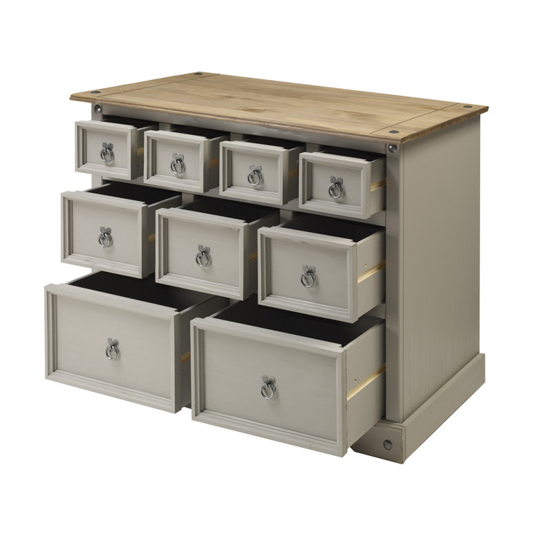 Palmea 103cm Solid Wood Sideboard, Grey