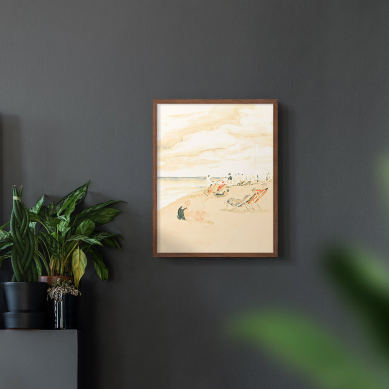Impression nautique rétro X III, Papier avec cadre noyer, H 14 po x l 11 po