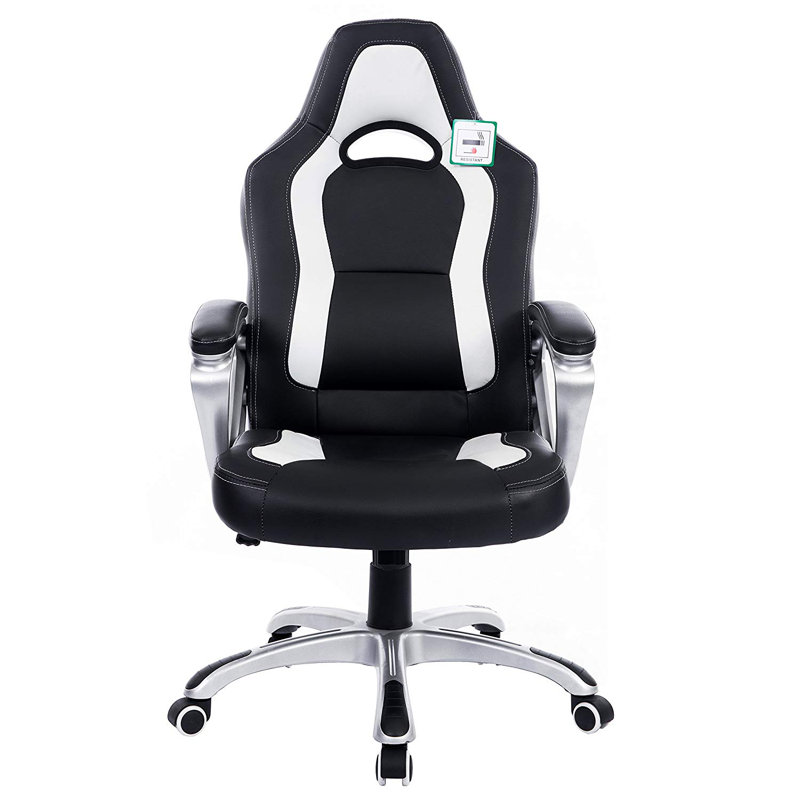 Zipcode Design Oxley Faux Leather Swiveling PC & Racing Game Chair, White