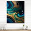 Horloge murale moderne Dreams, or liquide et marbre turquoise IV-99637852