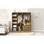 Armoire de rangement en bois sans porte pour chambre à coucher avec tablettes et 3 tiroirs