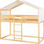 Lit superposé simple en bois de pin massif avec tente - élément d'aménagement de chambre à coucher amusant-130080353