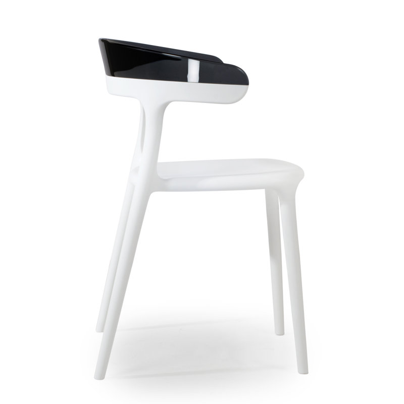 Chaise de terrasse empilable Mia, Blanc / fumée