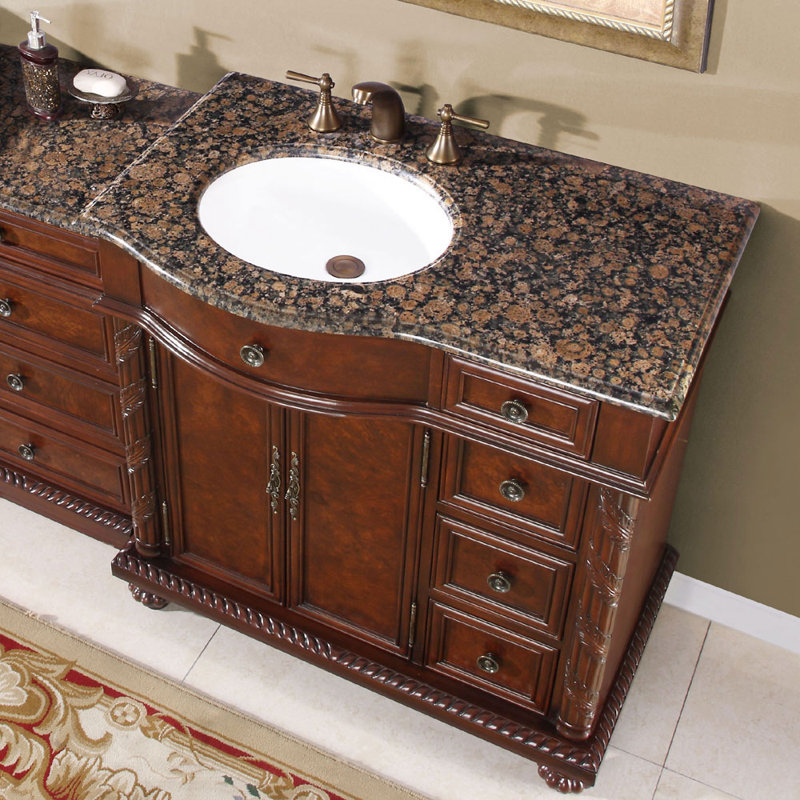 Ensemble de meuble-lavabo simple 56 po Brenneman, Lavabo à gauche