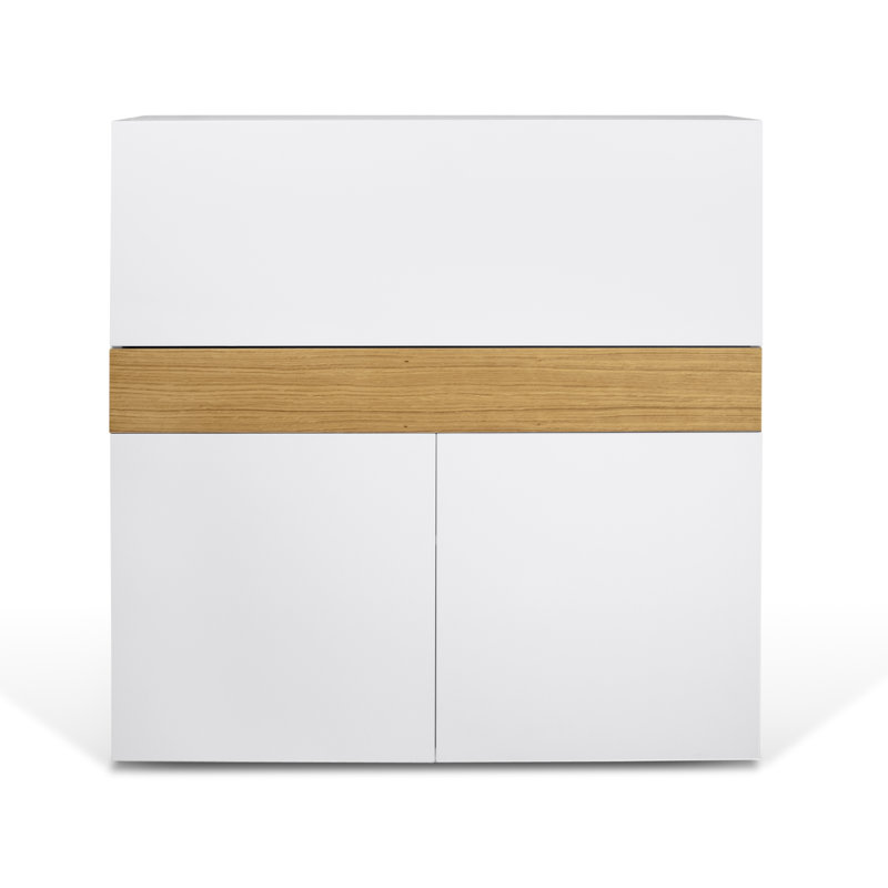 Focus Armoire Desk, Pure White/Oak