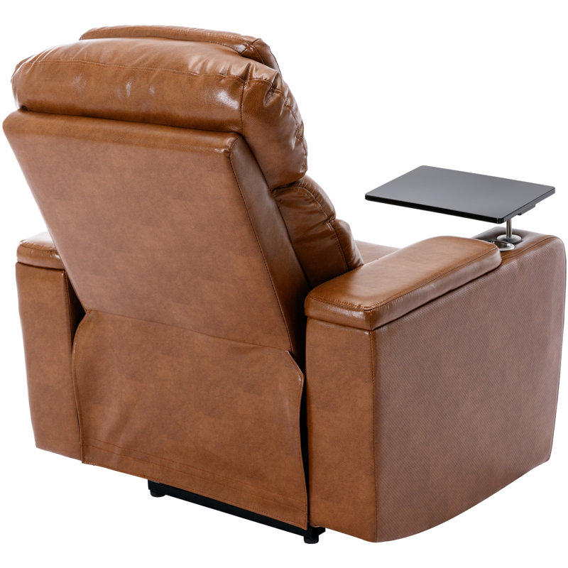 Premium Power Recliner With Storage Arms, Cupholders, Swivel Tray Table And Cell Phone Stand, 41.2" H x 35" W x 29.9" D