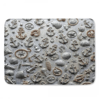 Tapis de bain Nautical Anchors Shells