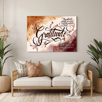 Art mural en métal beige, "Thanksgiving Thankfulness"