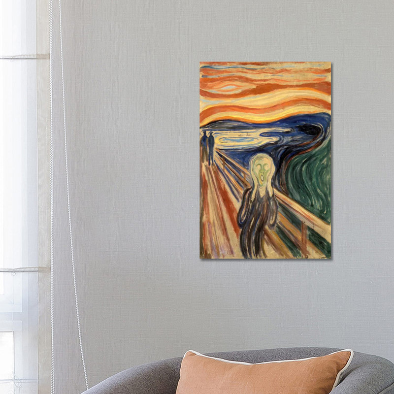 The Scream, 1910 by Edvard Munch - 1 Piece Wrapped Canvas Painting, 66.04 cm H x 45.72 cm W x 3.175 cm D