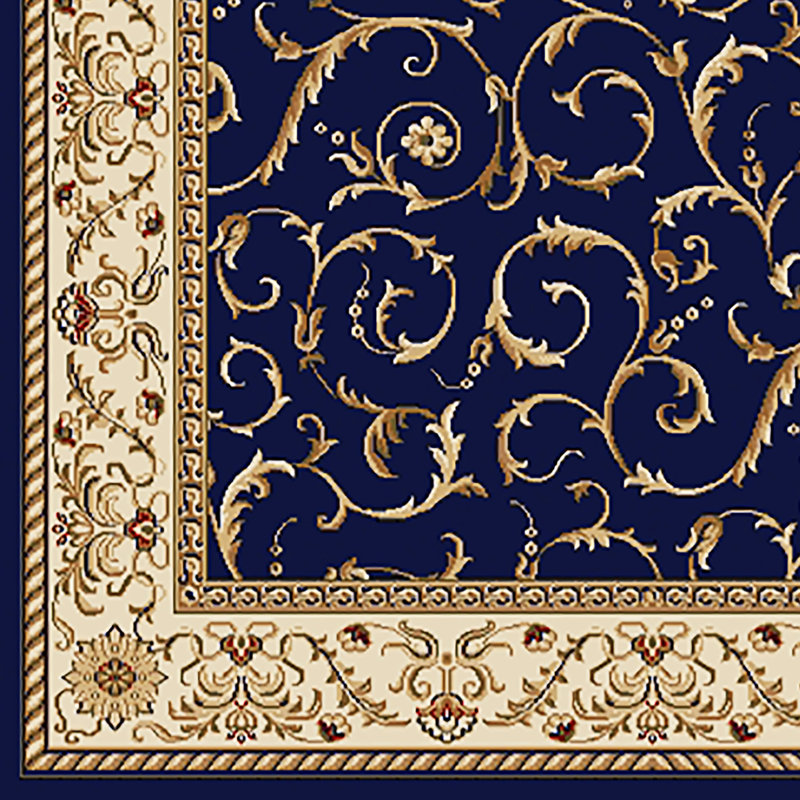 Weisgerber Traditional Oriental blue navy Indoor Rug, Runner 2'2" x 7'7"