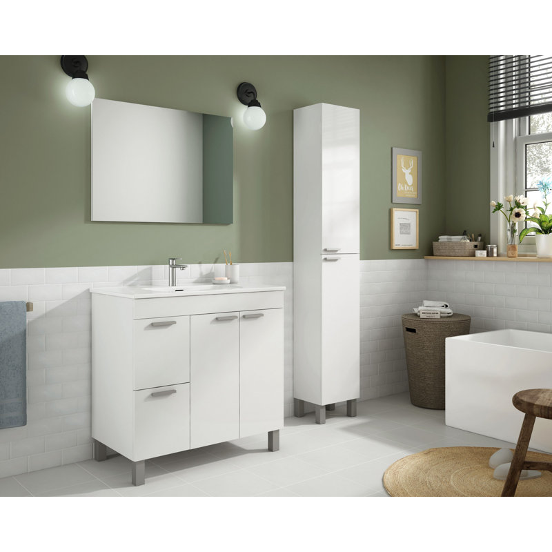 Disean 80cm Single Bathroom Vanity Base Only, White