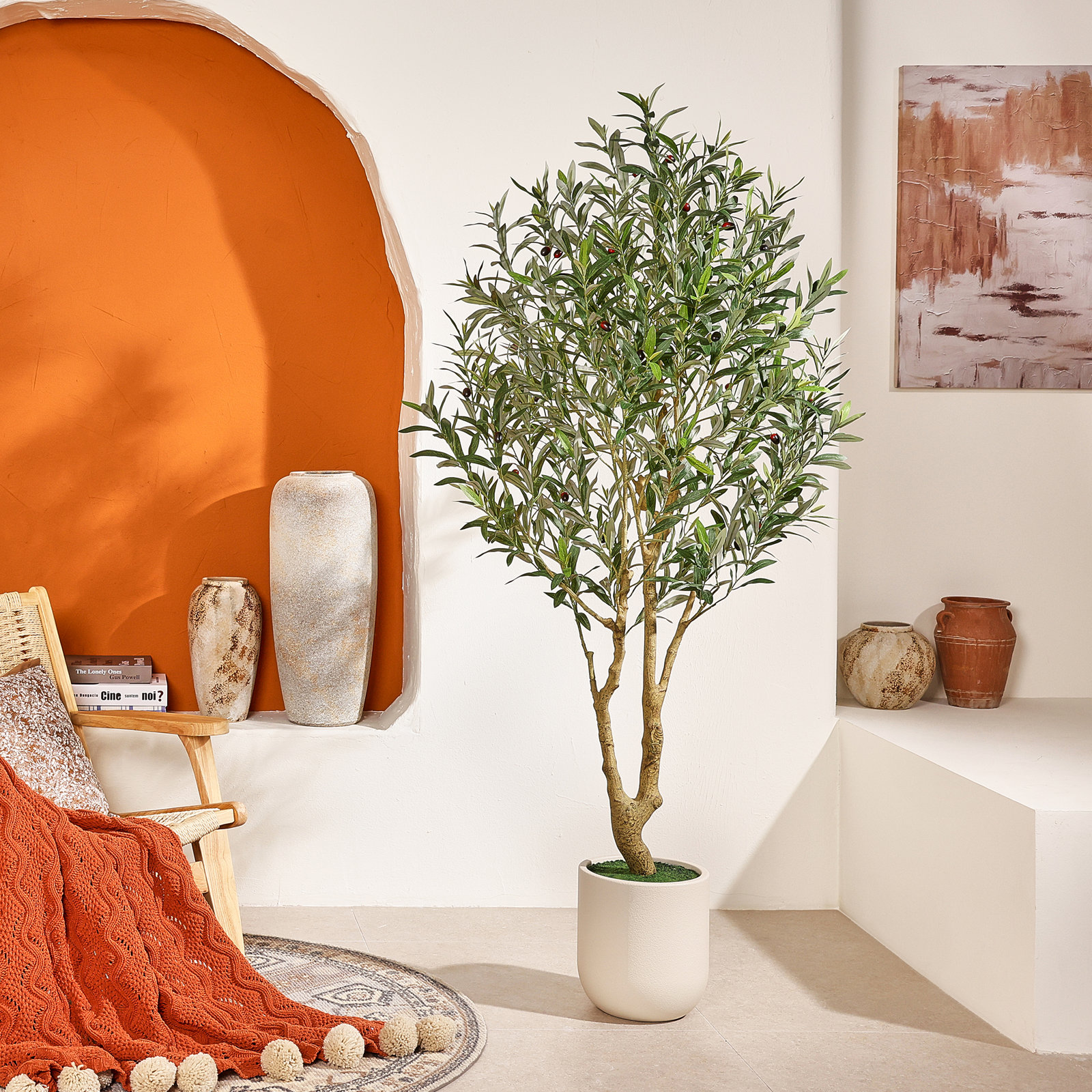 Ashwell Olive Tree in Pot, 72" x 11"