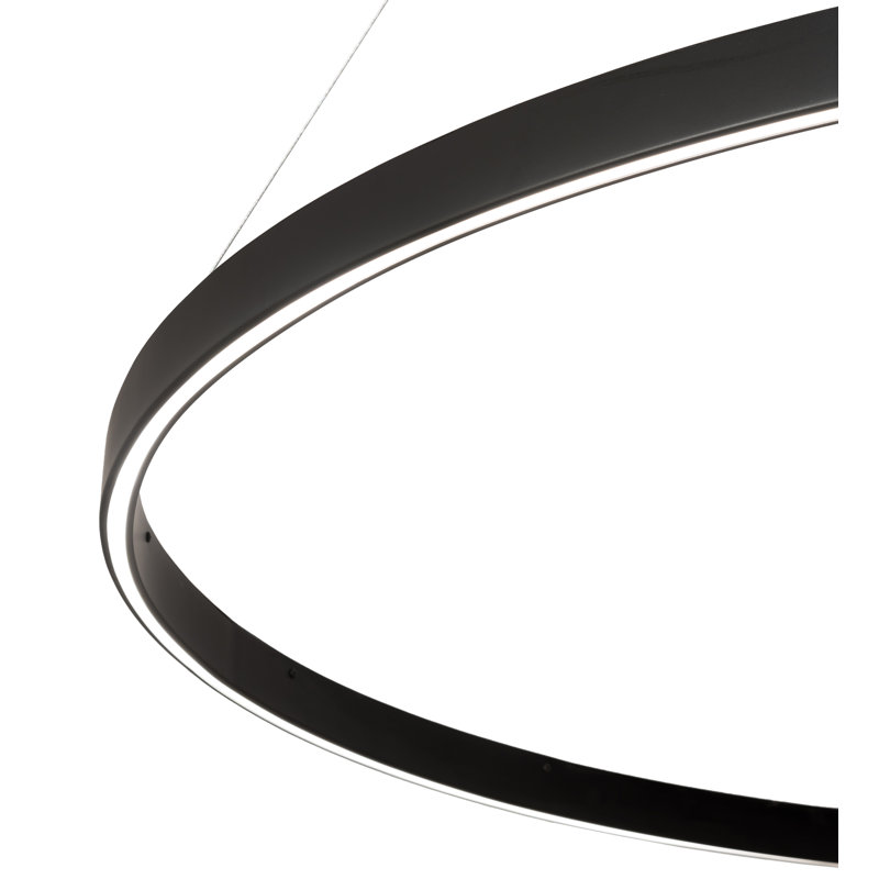 Black and White Acrylic LED Ring Pendant Light