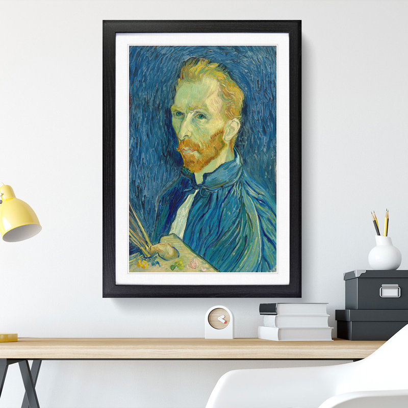 Self-Portrait Vol.1 by Vincent Van Gogh - Picture Frame Painting, Black Framed, 48cm H x 36cm W x 2cm D