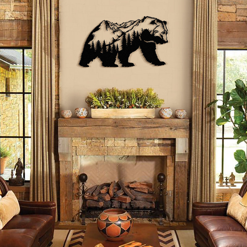 Bear Metal Wall Decor, 17" H x 27" W x 1" D