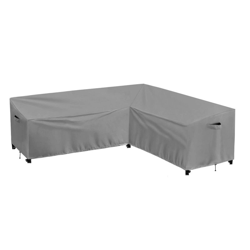 Gray Right-Facing L-Shaped Sofa Cover