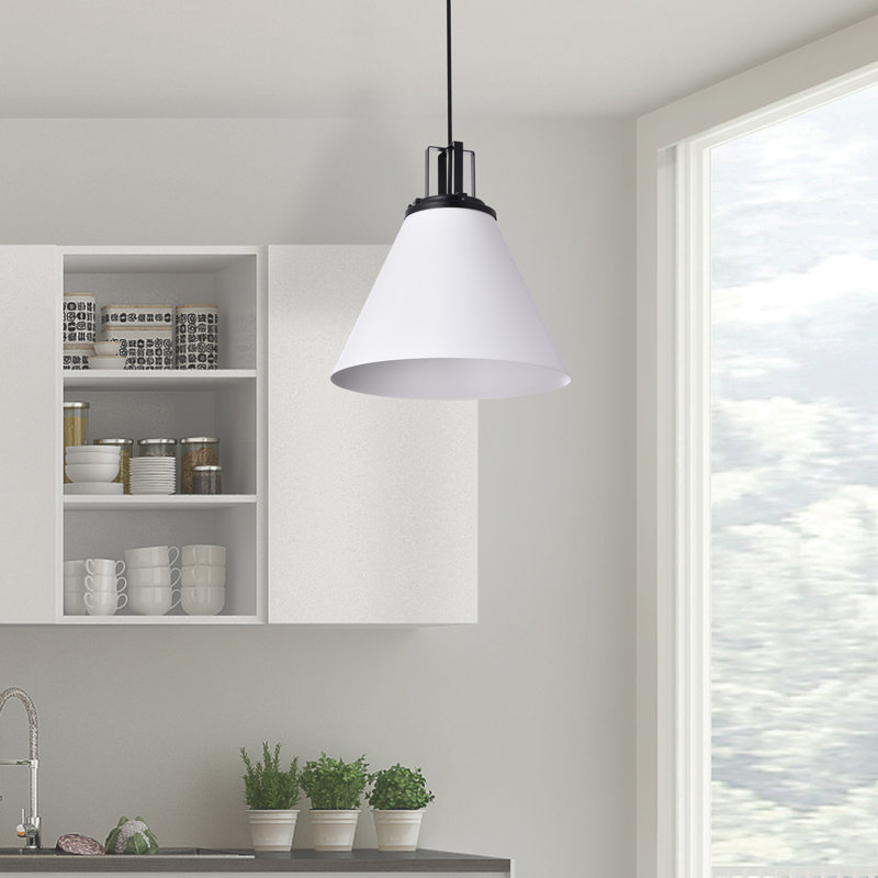 Luminaire suspendu incandescent 1 lumière Sonus, Blanc mat