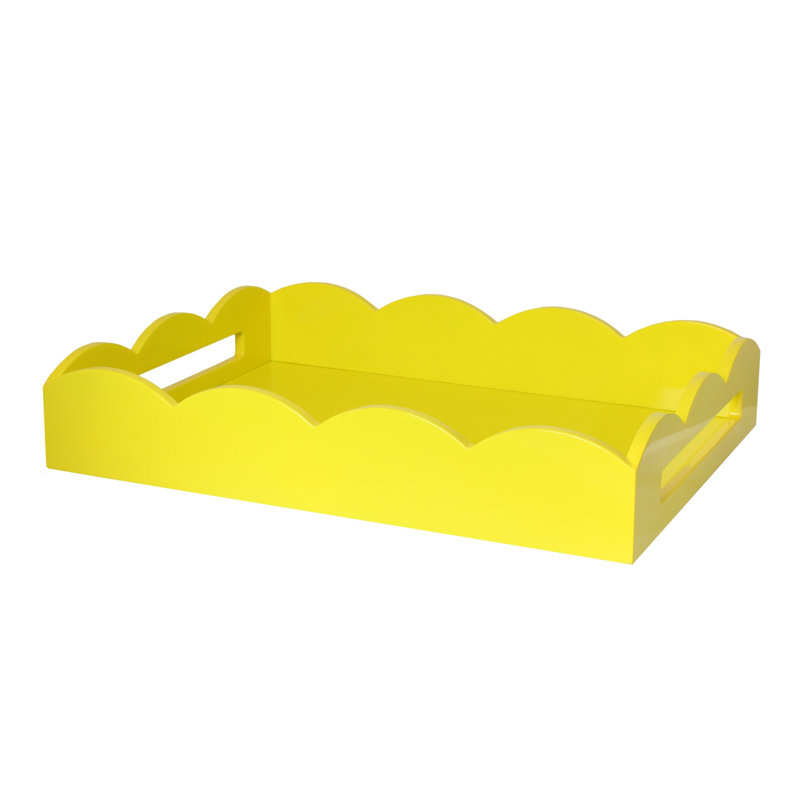 Plateau de repose-pieds laqué festonné, H 17 po x l 13 po x P 3,25 po, Eau du Nil