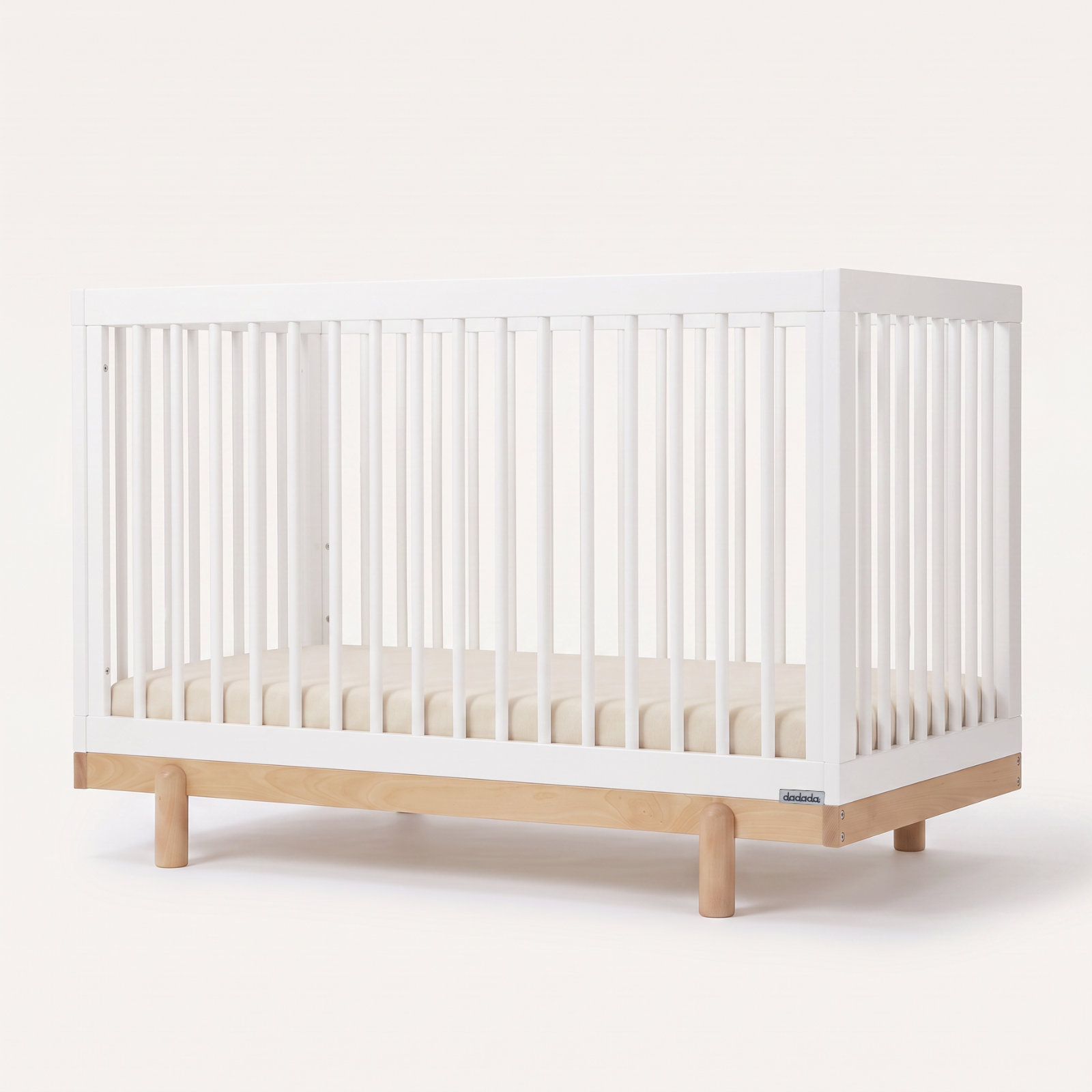 Bliss 4-in-1 Convertible Crib, White/Natural