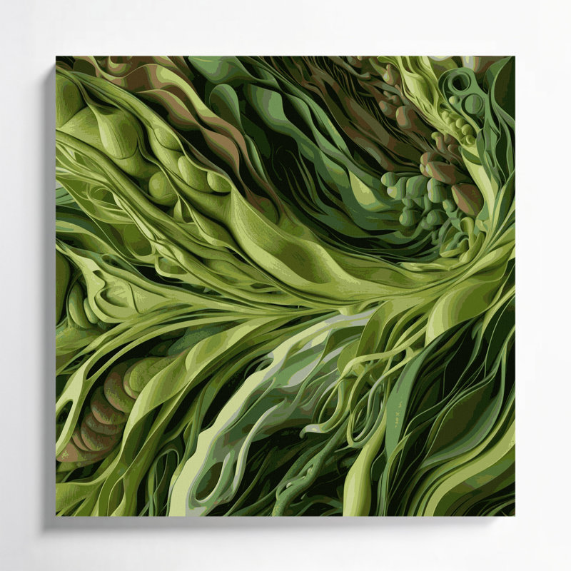 Art mural sur toile Biomorphic Abstraction 47, H 12 po x l 12 po