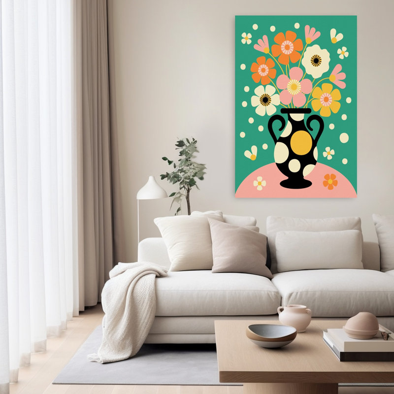 Bouquet de pois colorés, art floral moderne et audacieux, H 60 po x l 40 po