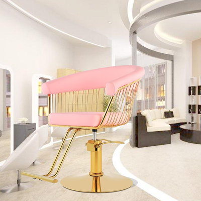  Barber Chair Hydraulic Salon Chair 360 Degrees Rolling Swivel Barber Chairs Hair Chair Load-bearing 330 Lbs For Beauty Salon,spa Center,barbershop (pink)