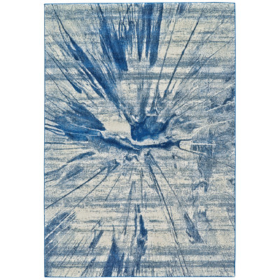 Tapis abstrait cobalt Aveneil