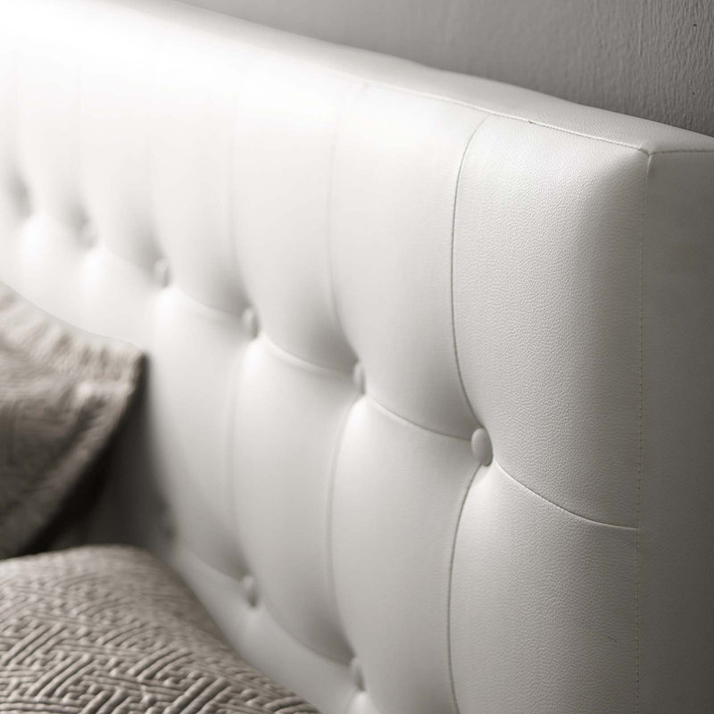 Modway Emily Upholstered Vinyl Headboard, Queen, White