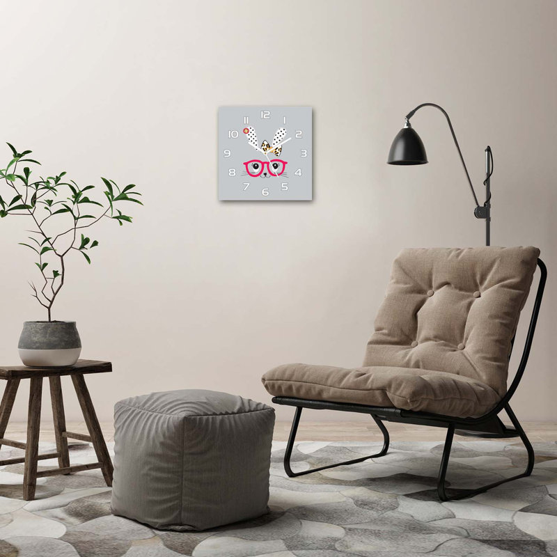 Harajan Glass Wall Clock, White