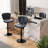Pet-Friendly Adjustable Height Swivel Bar Stool with Back, Scratch-Resistant Tech Fabric, Footrest and Black Metal Base – Durable Bar Chair for Kitchen Island, Dining Bar, Cat & Dog Owners-377642017-370127097