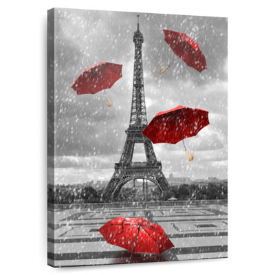 Nicci Pop Red Paris Umbrellas