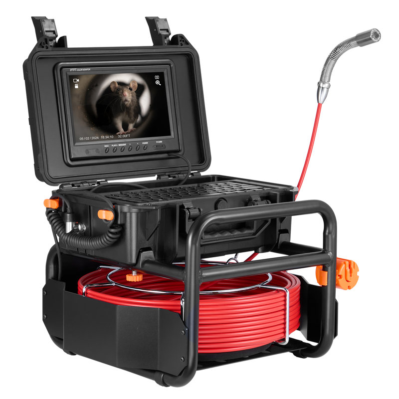 Caméra d'égout 98 pi / 30 m à nivellement automatique avec émetteur 512 Hz