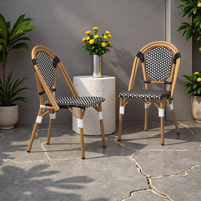 Chaise d'extérieur en polyuréthane et aluminium pour l'extérieur, ensemble de 2