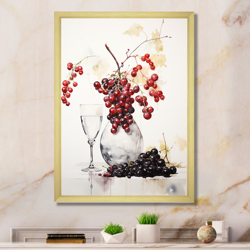 «Macclemmy Red Minimalisme Elegance In Pottery I», reproduction sur toile, H 44 po x l 34 po x P 1,5 po, Encadrement doré