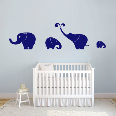 Ensemble de 4 décalcomanies murales éléphant