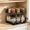 Étagère à épices coulissante à 2 niveaux pour armoire, rangement pour assaisonnements coulissant robuste avec étiquettes, 3 tiroirs