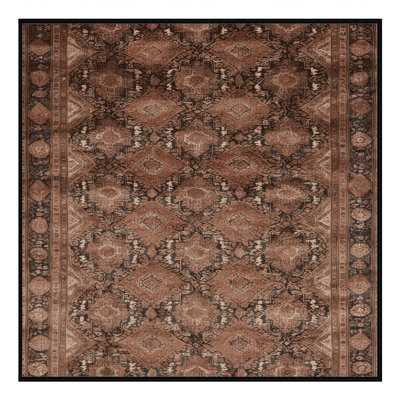 Machine Washable Persian Brown Area Rug