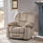 Luxurious Manual Recliner Chair In Coffee, Skin-Friendly Fabric, Dual Cup Holders-1103781563