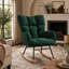 Glider Chair for Living Room Tufted Upholstered Teddy Fabric Rocking Chair with Metal Frame Accent Chair Green