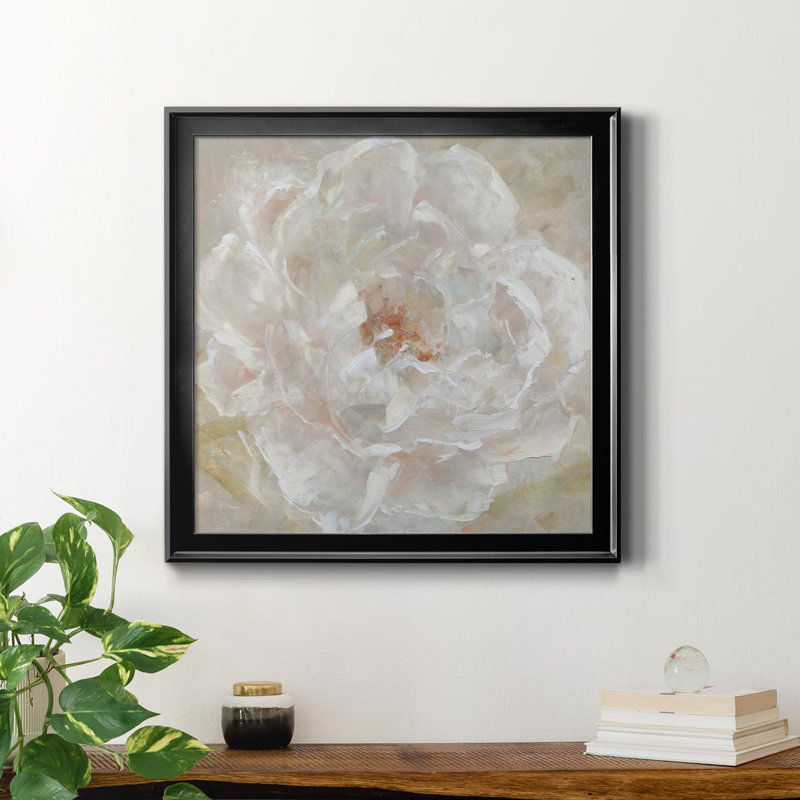 Summer Romance I - Peinture sur toile encadrée, H 26,5 po x l 26,5 po x P 1,5 po, Noir