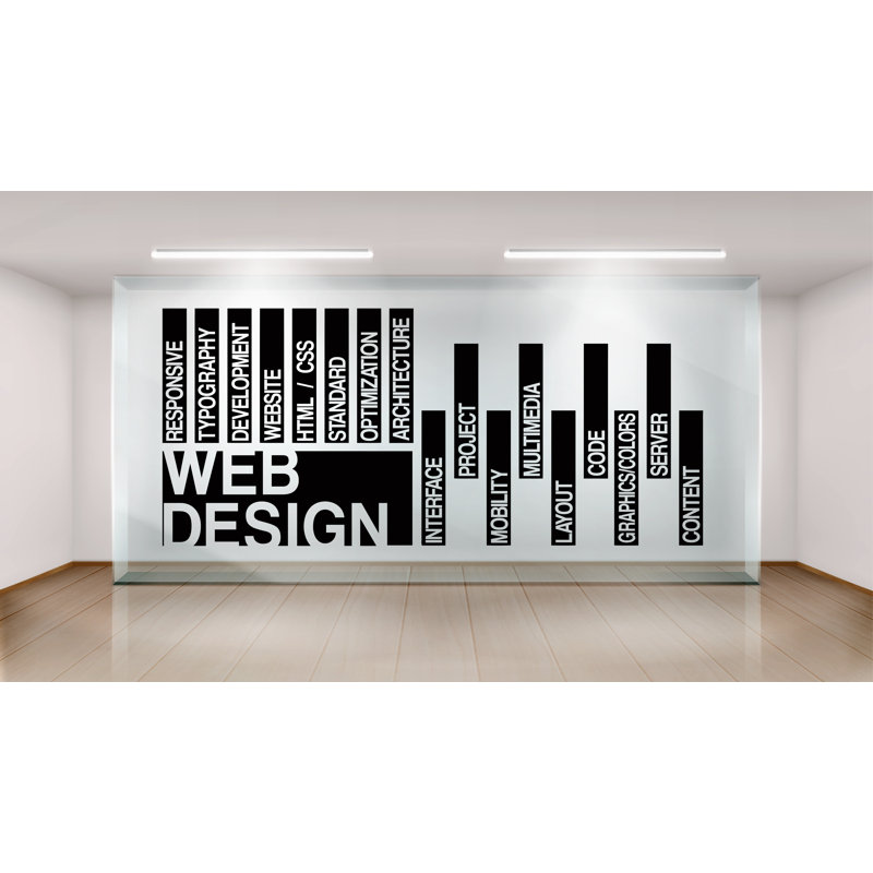 Décoration murale Web Design, autocollant mural Web Design, art mural Web Design, vinyle de site Web, décoration de bureau, autocollants de planification de contenu 293LU