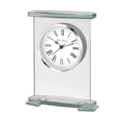 Bulova Augustine Glass Bracket-Style Tabletop Clock, B1730