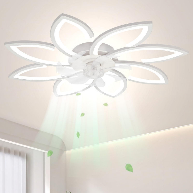 Ventilateur de plafond encastré à DEL à 7 pales et à intensité variable 35 po Falana avec télécommande et APP