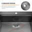 Évier de cuisine à double cuve à montage sur plan en acier inoxydable 33 po x 22 po avec 1 robinet Hercate