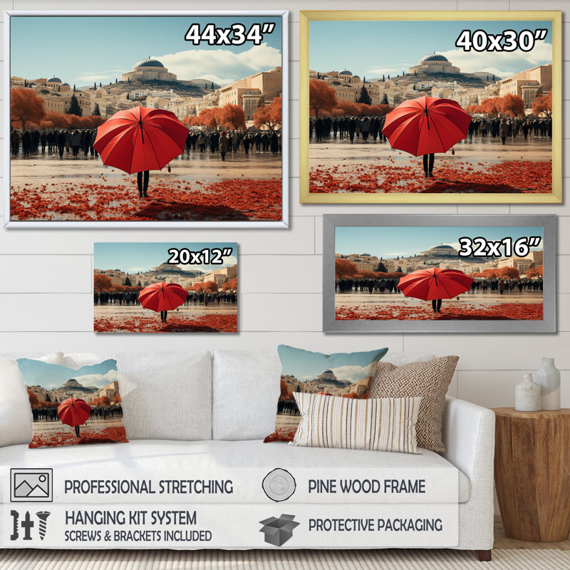 " Greece Glimpses Of Metropolis ", H 24 po x l 32 po, Cadre naturel flottant